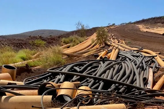 Decommissioned pipelines ready for recycling